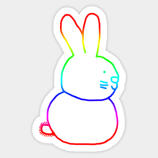 Rainbow Rabbit Outline Sticker